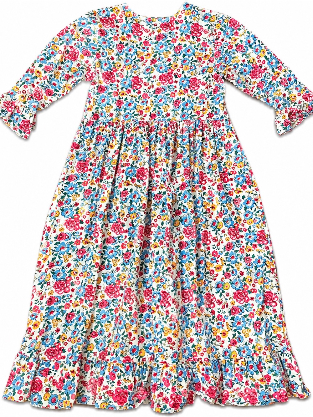 Pink Lemon Floral Cottage Midi Dress Romantic Boho Size Small Organic Cotton - Picture 2 of 8